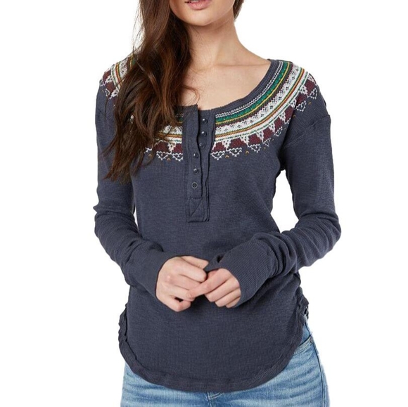 Free People Tops - Free People Fair Isle Thermal Henley - Large NWT